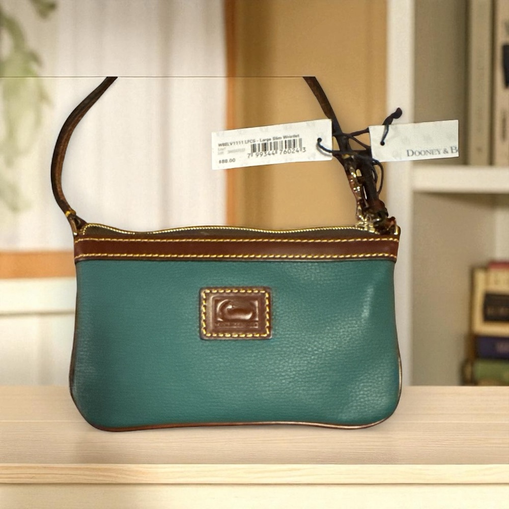Dooney & Bourke Green and Brown Wristlet Rare